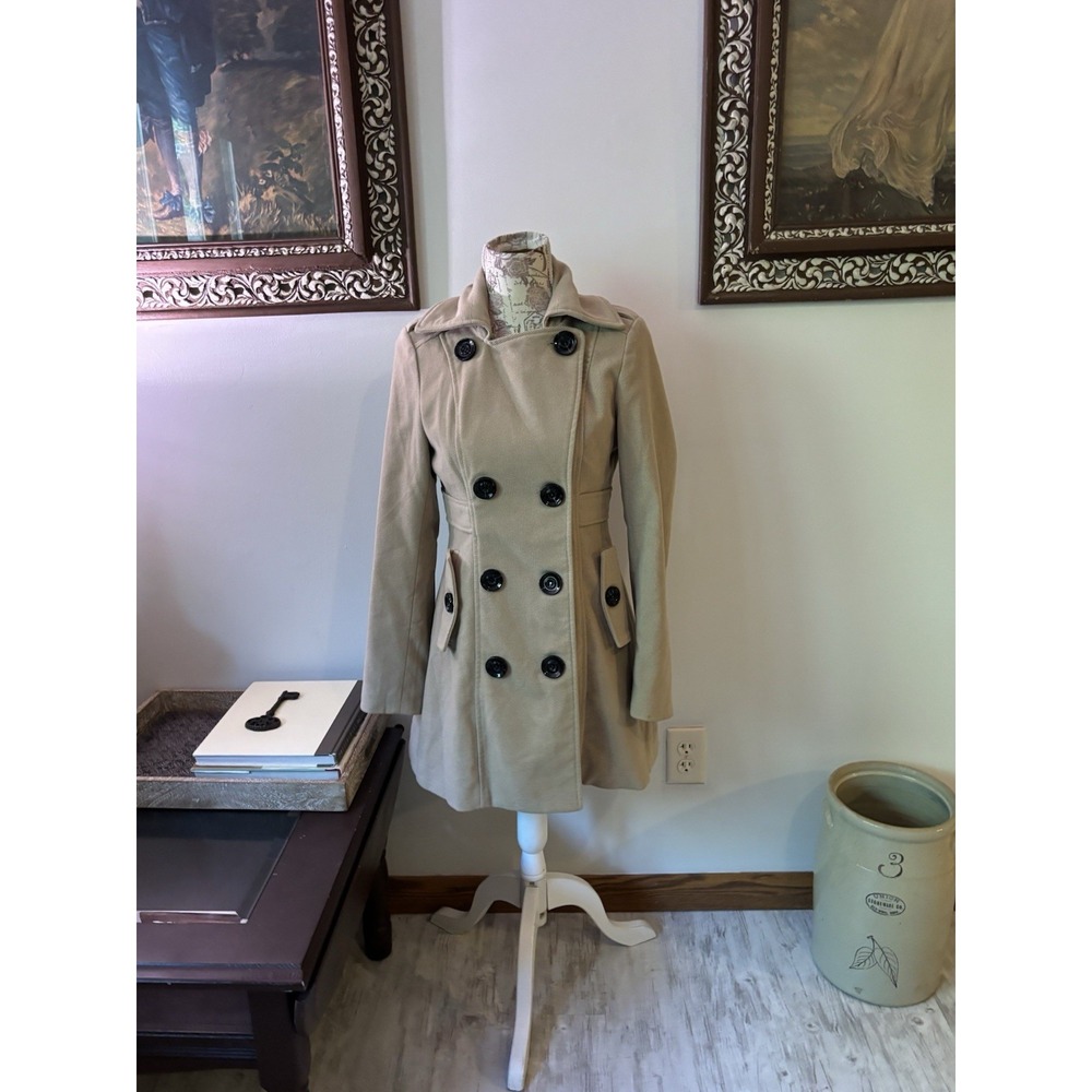 Laetitia Jacket Beige Solid Open Front Coat Jacke… - image 7